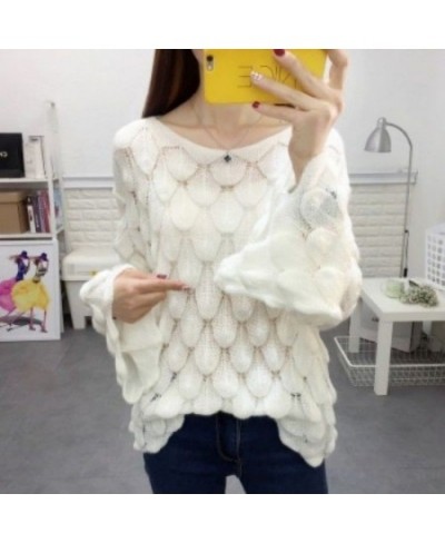 Stylish Solid Color Knitted All-match Hollow Out Blouse Female Clothing 2023 Spring New Oversized Casual Pullovers Korean Shi...