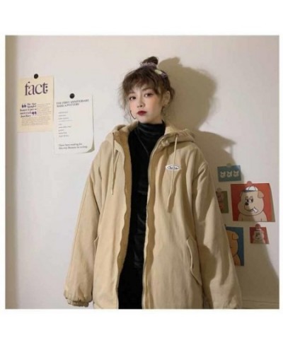 Women's Coat 2022 new style double-faced fall/winter new style lamb cashmere tooling coats female loose student hooded outwea...