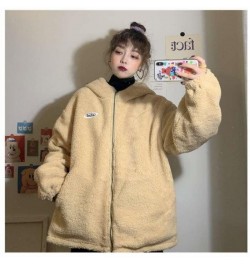 Women's Coat 2022 new style double-faced fall/winter new style lamb cashmere tooling coats female loose student hooded outwea...