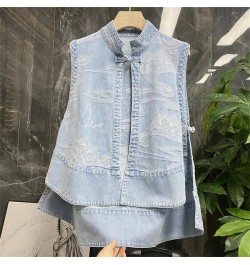 2023 Denim Vest Women's Net Printing Jacket TTrendy Fashion Infrared Wear Loose Summer Thin Section Outer Tops TH1337 $41.82 ...