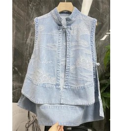 2023 Denim Vest Women's Net Printing Jacket TTrendy Fashion Infrared Wear Loose Summer Thin Section Outer Tops TH1337 $41.82 ...