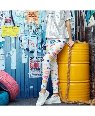 Women Leggings High Waist Cartoon Comic Beauty Print Trousers Soft Female Casual Elastic Pant $17.90 - Bottoms