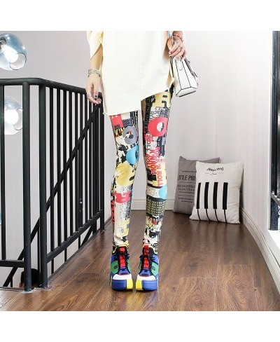 Women Leggings High Waist Cartoon Comic Beauty Print Trousers Soft Female Casual Elastic Pant $17.90 - Bottoms