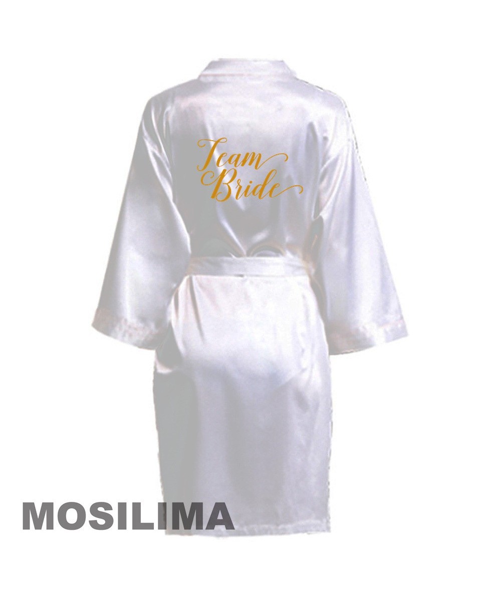 Wedding Party Team Bride Robe Kimono Satin Pajamas Bridesmaid Bathrobe SP610 $18.78 - Sleepwears