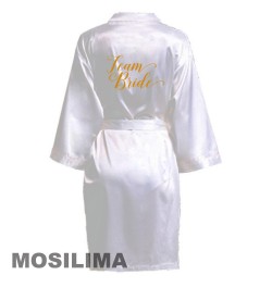 Wedding Party Team Bride Robe Kimono Satin Pajamas Bridesmaid Bathrobe SP610 $18.78 - Sleepwears