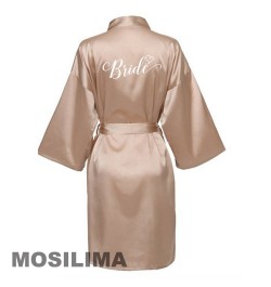 Wedding Party Team Bride Robe Kimono Satin Pajamas Bridesmaid Bathrobe SP610 $18.78 - Sleepwears