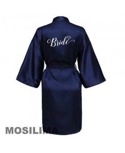 Wedding Party Team Bride Robe Kimono Satin Pajamas Bridesmaid Bathrobe SP610 $18.78 - Sleepwears