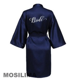 Wedding Party Team Bride Robe Kimono Satin Pajamas Bridesmaid Bathrobe SP610 $18.78 - Sleepwears