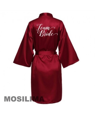 Wedding Party Team Bride Robe Kimono Satin Pajamas Bridesmaid Bathrobe SP610 $18.78 - Sleepwears