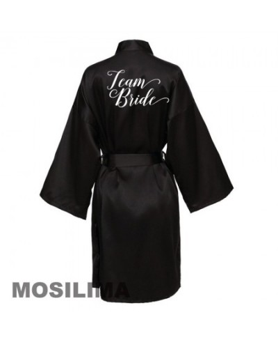 Wedding Party Team Bride Robe Kimono Satin Pajamas Bridesmaid Bathrobe SP610 $18.78 - Sleepwears