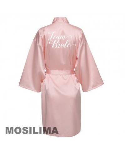 Wedding Party Team Bride Robe Kimono Satin Pajamas Bridesmaid Bathrobe SP610 $18.78 - Sleepwears