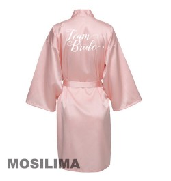 Wedding Party Team Bride Robe Kimono Satin Pajamas Bridesmaid Bathrobe SP610 $18.78 - Sleepwears