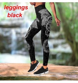 Vikings - Munin Raven Print Gothic Style Yoga Suit Gym Wear Hollow-Out Tank Tops Sexy Leggings Skinny Pants Combo $30.40 - Bo...