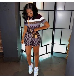 2022 INS Regular Shirt&Short Casual Free Suitable Tracksuits Round Neck Short Sleeve + Short Pants Slim Women 2 Piece Set $35...