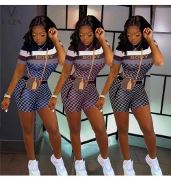 2022 INS Regular Shirt&Short Casual Free Suitable Tracksuits Round Neck Short Sleeve + Short Pants Slim Women 2 Piece Set $35...