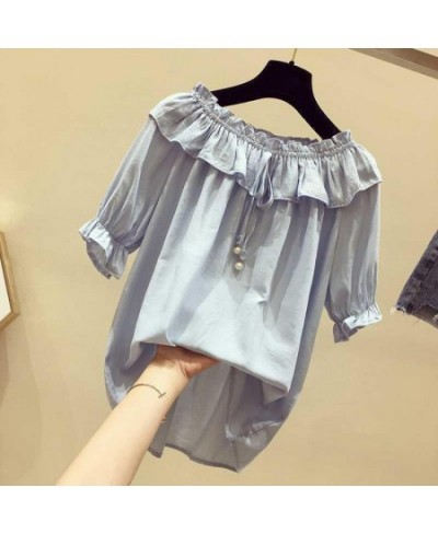 Women Spring Summer Style Chiffon Blouses Shirts Lady Casual Short Sleeve Slash neck Solid Loose Elegant Blouses Tops DF3468 ...