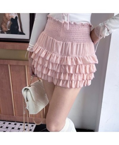 Y2k Aesthetic Kawaii Lace Mini Thin Skirts Women Sexy Pleated High Waist Skirt Summer Korean Fashion Chic Creamy Sweet Faldas...