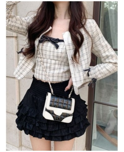 Y2k Aesthetic Kawaii Lace Mini Thin Skirts Women Sexy Pleated High Waist Skirt Summer Korean Fashion Chic Creamy Sweet Faldas...