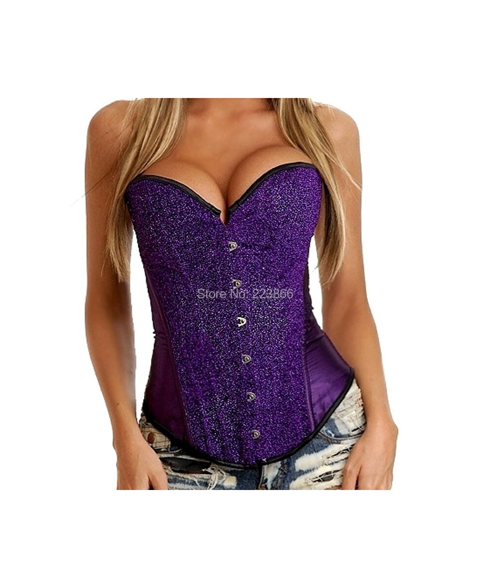 Purple Twinkle Burlesque Boned Overbust Outerwear Corset Bustier Sexy Costume S M L XL 2XL $32.19 - Underwear