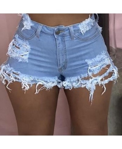 Fashion Sexy High Waist Ladies Denim Shorts 2023 Summer New Women's Ripped Hollow Out Hole Streetwear Plus Size Shorts Jeans ...