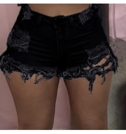 Fashion Sexy High Waist Ladies Denim Shorts 2023 Summer New Women's Ripped Hollow Out Hole Streetwear Plus Size Shorts Jeans ...