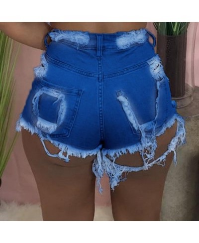 Fashion Sexy High Waist Ladies Denim Shorts 2023 Summer New Women's Ripped Hollow Out Hole Streetwear Plus Size Shorts Jeans ...