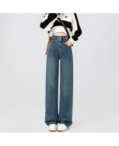 High-waisted Straight-leg Wide-leg Jeans Women's Loose Show Thin Drape Mopping Pants Ins High Street Trend Streetwear Baggy $...