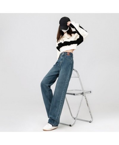 High-waisted Straight-leg Wide-leg Jeans Women's Loose Show Thin Drape Mopping Pants Ins High Street Trend Streetwear Baggy $...