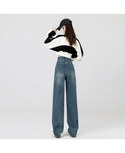 High-waisted Straight-leg Wide-leg Jeans Women's Loose Show Thin Drape Mopping Pants Ins High Street Trend Streetwear Baggy $...