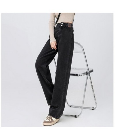 High-waisted Straight-leg Wide-leg Jeans Women's Loose Show Thin Drape Mopping Pants Ins High Street Trend Streetwear Baggy $...