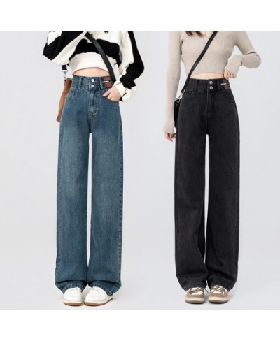 High-waisted Straight-leg Wide-leg Jeans Women's Loose Show Thin Drape Mopping Pants Ins High Street Trend Streetwear Baggy $...