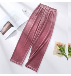 Spring Sleep Bottoms Women Sweet Chic Solid Plus Size Females All-match Elastic Waist Retro Casual Velour Trouser L-3XL $22.1...