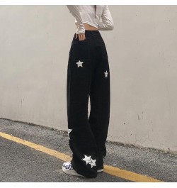 Y2K Retro Streetwear Star Pattern Black Jeans Ladies Gothic Punk Retro Print Casual Pants Loose Comfortable Ladies Jeans $38....