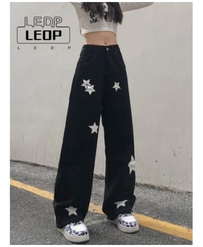 Y2K Retro Streetwear Star Pattern Black Jeans Ladies Gothic Punk Retro Print Casual Pants Loose Comfortable Ladies Jeans $38....