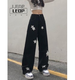 Y2K Retro Streetwear Star Pattern Black Jeans Ladies Gothic Punk Retro Print Casual Pants Loose Comfortable Ladies Jeans $38....