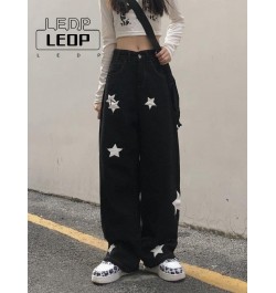 Y2K Retro Streetwear Star Pattern Black Jeans Ladies Gothic Punk Retro Print Casual Pants Loose Comfortable Ladies Jeans $38....