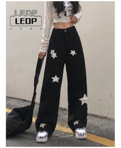 Y2K Retro Streetwear Star Pattern Black Jeans Ladies Gothic Punk Retro Print Casual Pants Loose Comfortable Ladies Jeans $38....