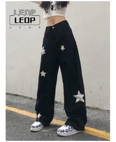 Y2K Retro Streetwear Star Pattern Black Jeans Ladies Gothic Punk Retro Print Casual Pants Loose Comfortable Ladies Jeans $38....