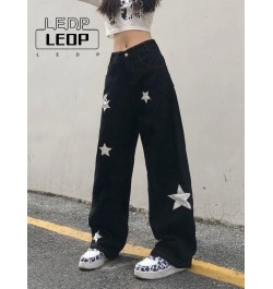 Y2K Retro Streetwear Star Pattern Black Jeans Ladies Gothic Punk Retro Print Casual Pants Loose Comfortable Ladies Jeans $38....