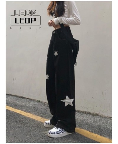 Y2K Retro Streetwear Star Pattern Black Jeans Ladies Gothic Punk Retro Print Casual Pants Loose Comfortable Ladies Jeans $38....