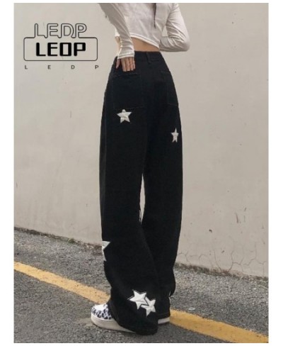 Y2K Retro Streetwear Star Pattern Black Jeans Ladies Gothic Punk Retro Print Casual Pants Loose Comfortable Ladies Jeans $38....