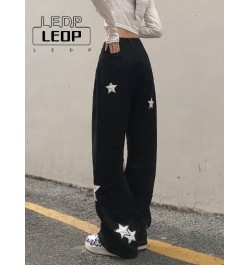 Y2K Retro Streetwear Star Pattern Black Jeans Ladies Gothic Punk Retro Print Casual Pants Loose Comfortable Ladies Jeans $38....