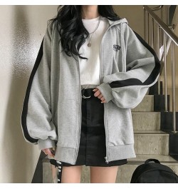 Oversized Hoodies Zip Up Hooded Sweatshirt Woman 2023 Spring Autumn Long Sleeve Tops Zipper Coat Korean BF Style Sweatshirts ...