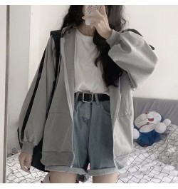 Oversized Hoodies Zip Up Hooded Sweatshirt Woman 2023 Spring Autumn Long Sleeve Tops Zipper Coat Korean BF Style Sweatshirts ...