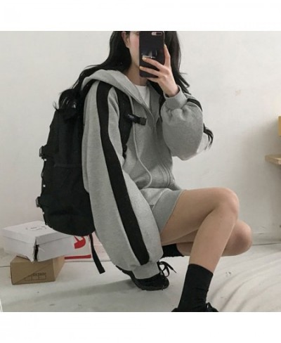 Oversized Hoodies Zip Up Hooded Sweatshirt Woman 2023 Spring Autumn Long Sleeve Tops Zipper Coat Korean BF Style Sweatshirts ...