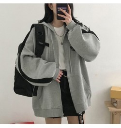 Oversized Hoodies Zip Up Hooded Sweatshirt Woman 2023 Spring Autumn Long Sleeve Tops Zipper Coat Korean BF Style Sweatshirts ...