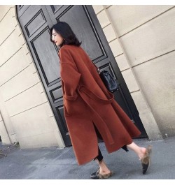 Autumn Winter Warm Blends Coats Women Double Sided Thickened Tweed Coat Solid Colors Sashes Knee-Length Outwears Chic $76.05 ...