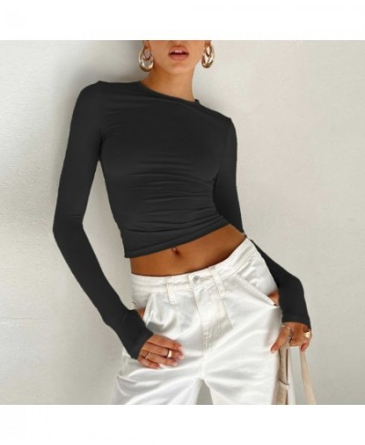 Women Long Sleeve T-Shirts Spring Autumn Slim Fit Casual Pullovers Female Streetwear O Neck Base Tops Tees Y2K Clothes T Shir...