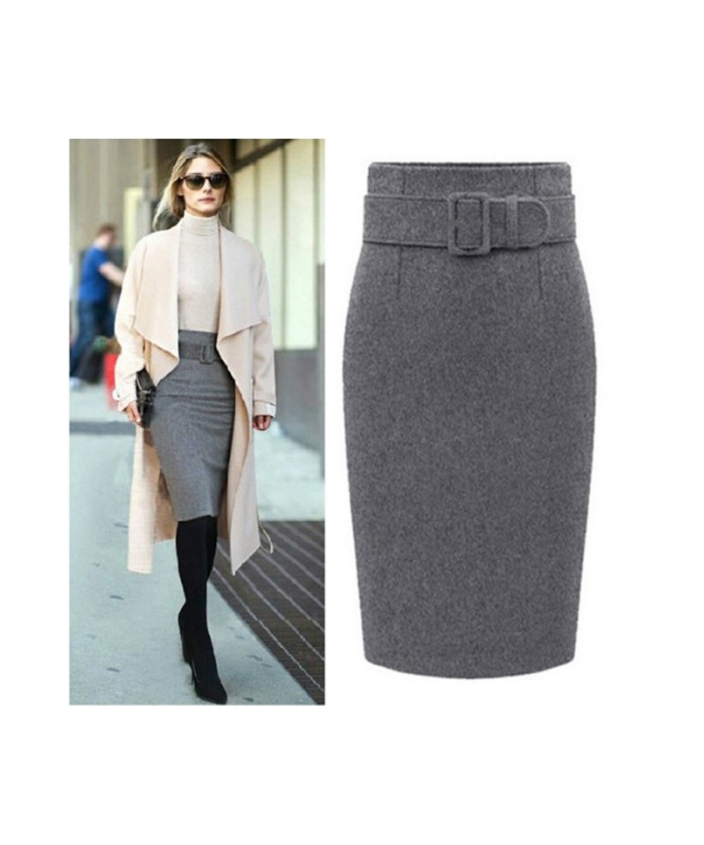 2023 New Fashion Dress Autumn Winter Cotton Plus Size High Waist Casual Midi Pencil Skirt Women Skirts Female $39.20 - Bottoms