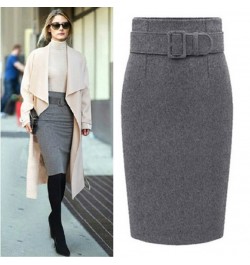 2023 New Fashion Dress Autumn Winter Cotton Plus Size High Waist Casual Midi Pencil Skirt Women Skirts Female $39.20 - Bottoms